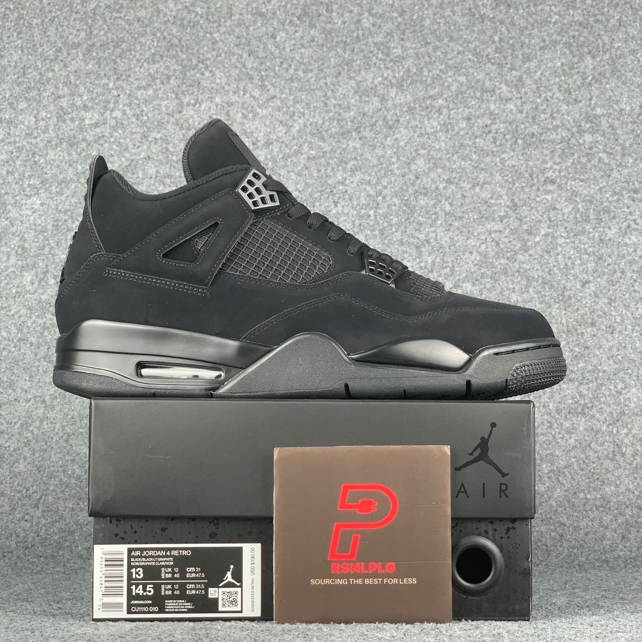Air Jordan 4 Retro 'Black Cat' 2020 – All-Black Suede Sneakers